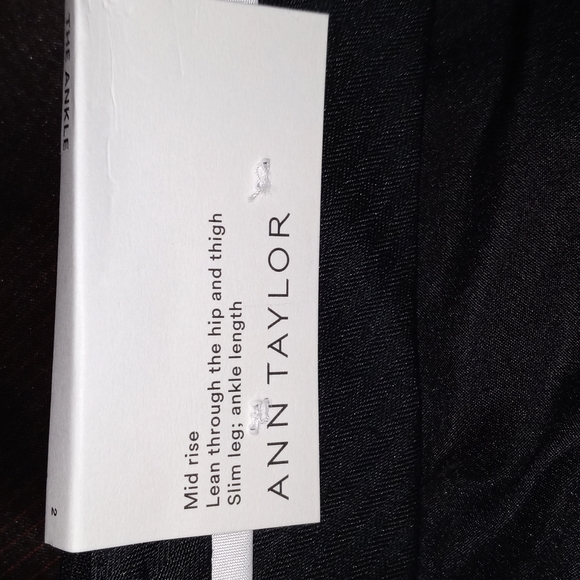 🆕Ann Taylor | The Ankle Pants Black Lace Hem Dress Pant Mid Rise Womens Size 2 - Picture 5 of 8